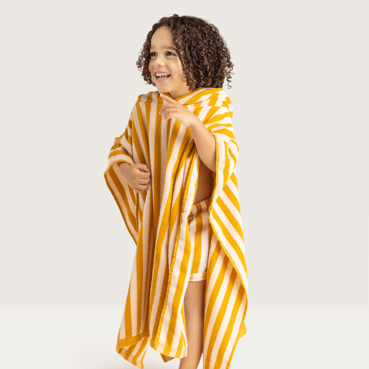 Strandponcho Geel/Wit Gestreept 65 x 65 cm
