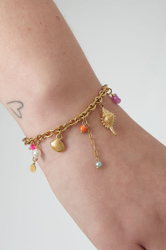 Armband Zeebries zilver & goud