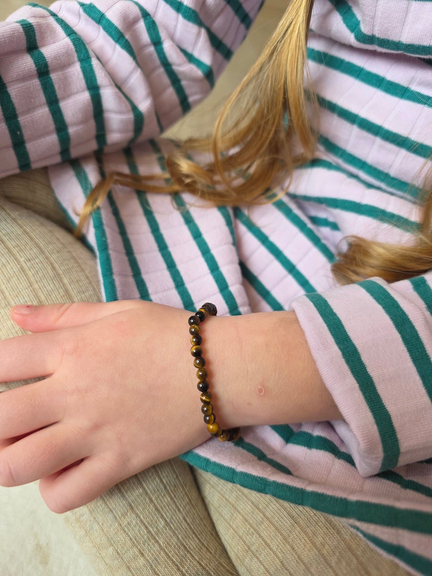 Kinderarmbandje tijgeroog - Bescherming, moed en zelfvertrouwen